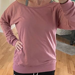 Pink off-the-shoulder sweatshirt!  Worn once!